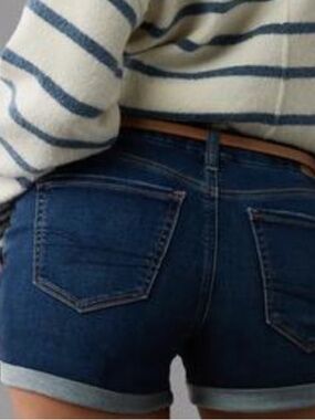 AMERICAN EAGLE Super Stretch Midi Women Distressed Jeans Shorts | 4